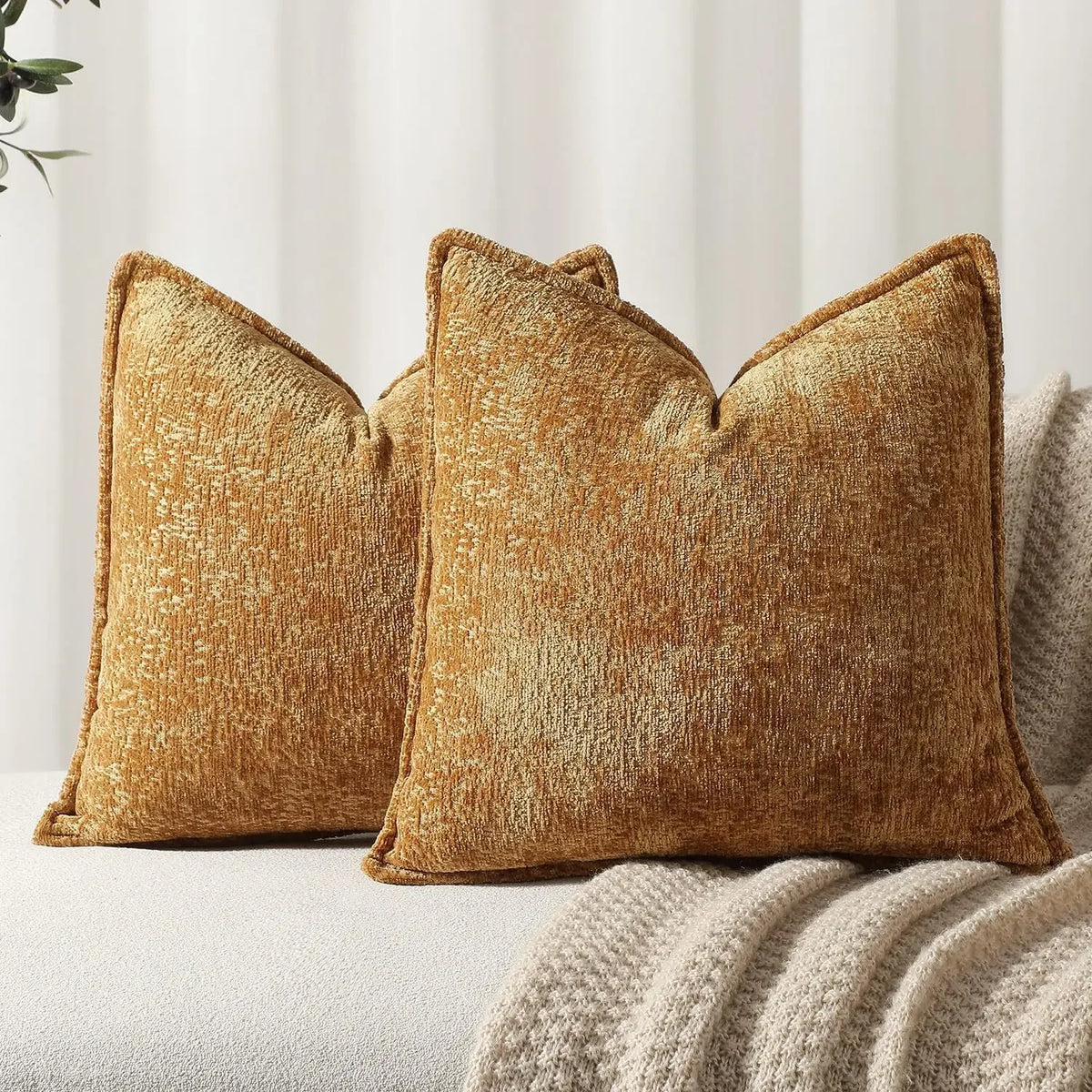 Ins Nordic Cushion Cover Thickened Chenille Throw Pillow Covers Green Decorative 45x45/50x50/65X65cm Sofa Bed Living Room Decor
