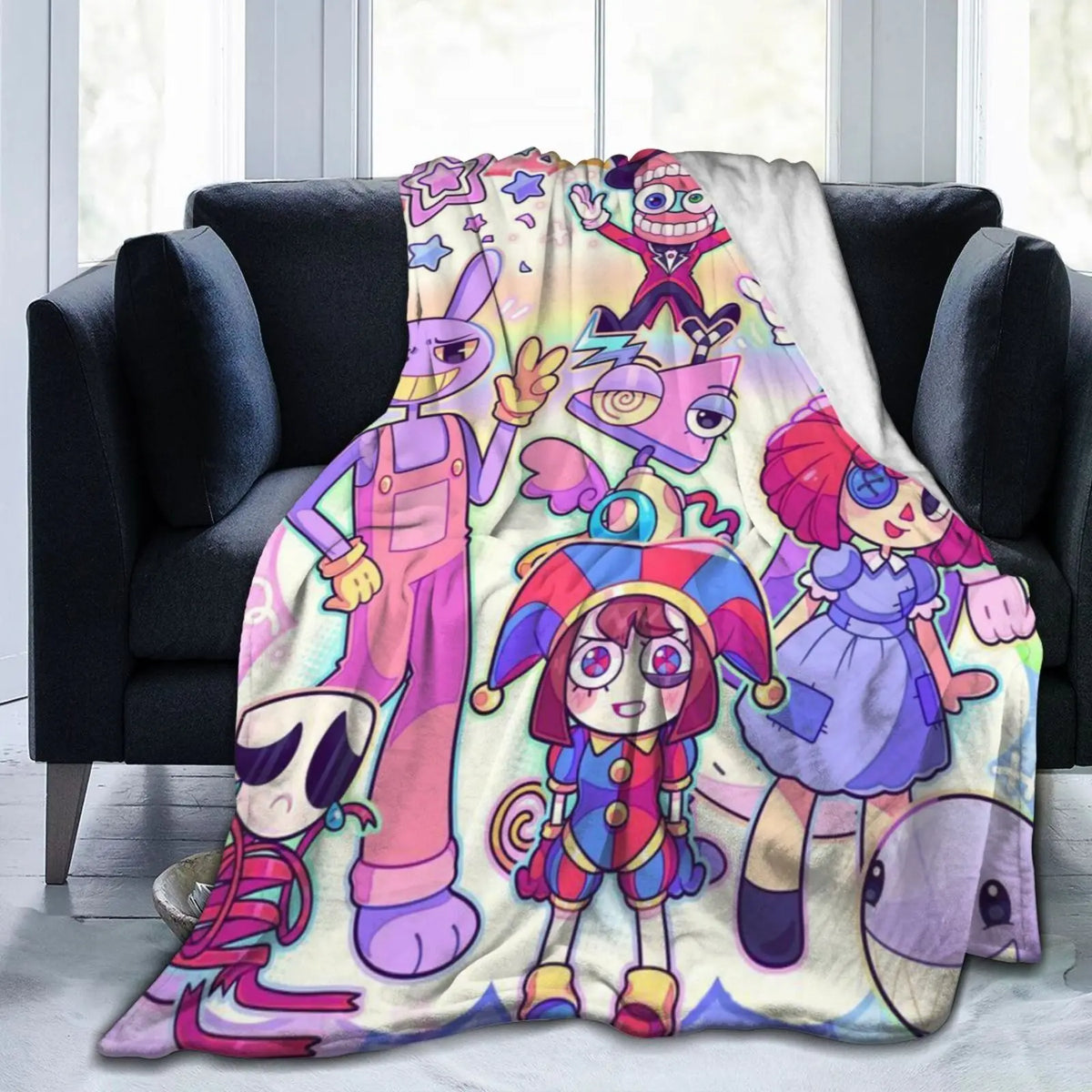 A-Amazing D-Digital Anime Circus Cozy Super Soft Flannel Blanket, Funny Game Theme Warm Throw Blanket For Living Room,Home Decor