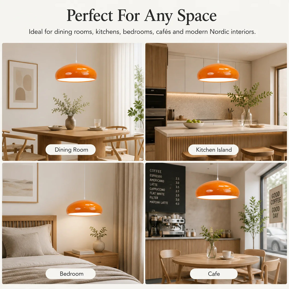JOYINLED Orange Restaurant Chandelier Modern Round Room Decoration Pendant Light Nordic Living Room Bedroom Bar Light Fixture