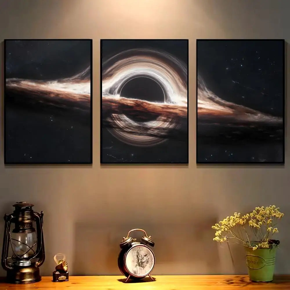 Cool Black Hole Painting Calligraphy Cotton Canvas Wall Art Poster - Aesthetic Painting for Living Room Bedroom Home Decor
