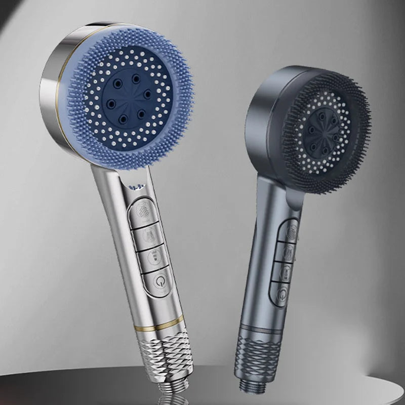 Four-speed Adjustment Shower Booster Shower Head Bathroom Household Water Heater Bath Handheld Shower Head Bracket Set