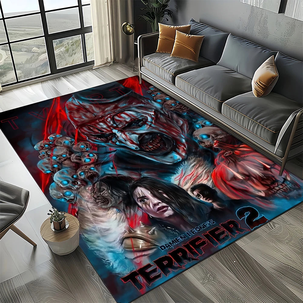 27 Style Terrifier Horror Movie Halloween Gift Area Rug Carpet for Living Room Bedroom Home Decor,kids Non-slip for Sofa Doormat