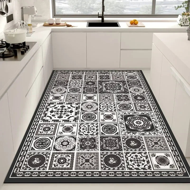 Pvc Kitchen Carpet Waterproof Floor Mat Leather Non-slip Floor Mats Large Area Rug Home Decoration