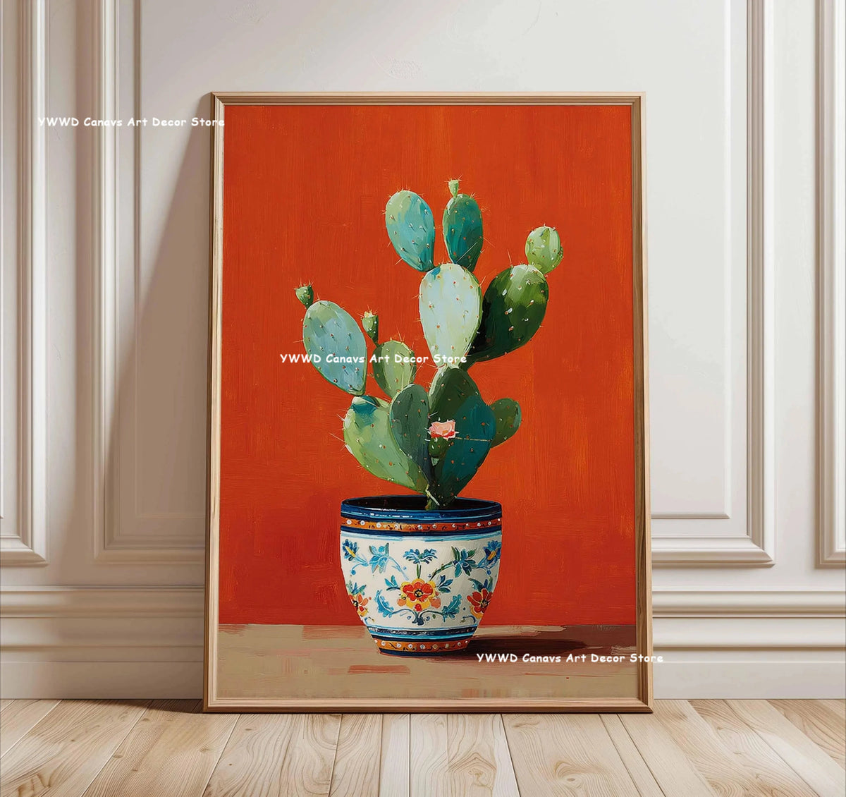 Bohemian Cactus Desert Canvas Poster Mexico Smallest Architectural Artwork Western Plant Wall Art Print for Modern Home Decor