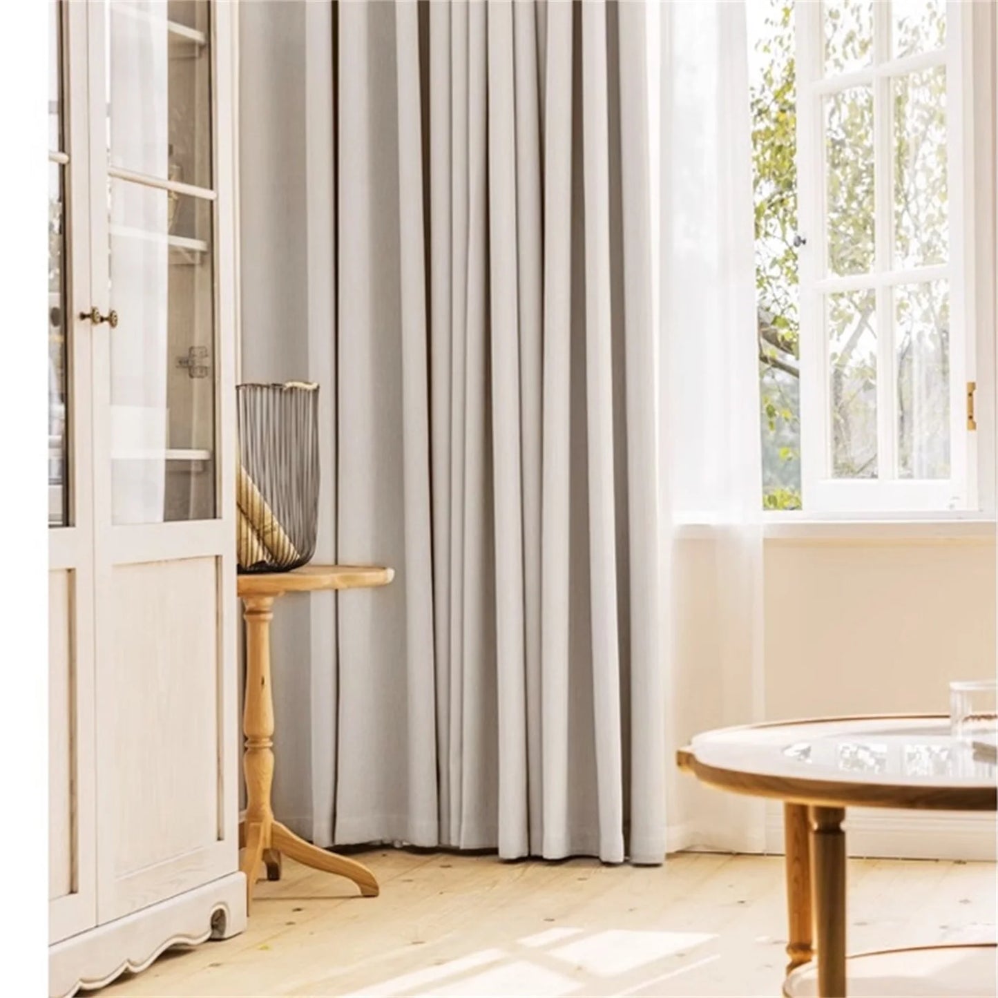 2PCS Linen Weave Curtains for Bedroom Vintage Pinch Pleated Light Window Draperies Privacy for Living Room Dining Home Office
