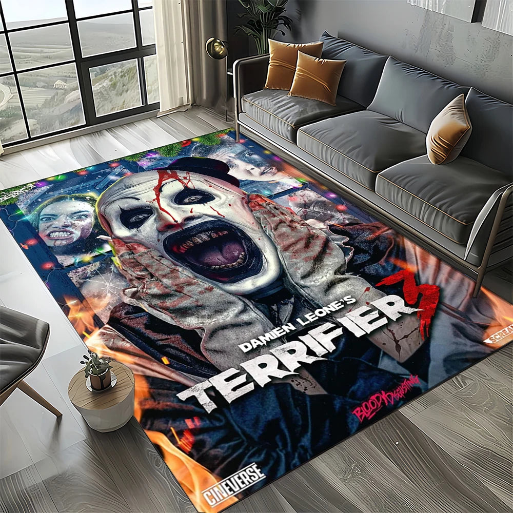 27 Style Terrifier Horror Movie Halloween Gift Area Rug Carpet for Living Room Bedroom Home Decor,kids Non-slip for Sofa Doormat