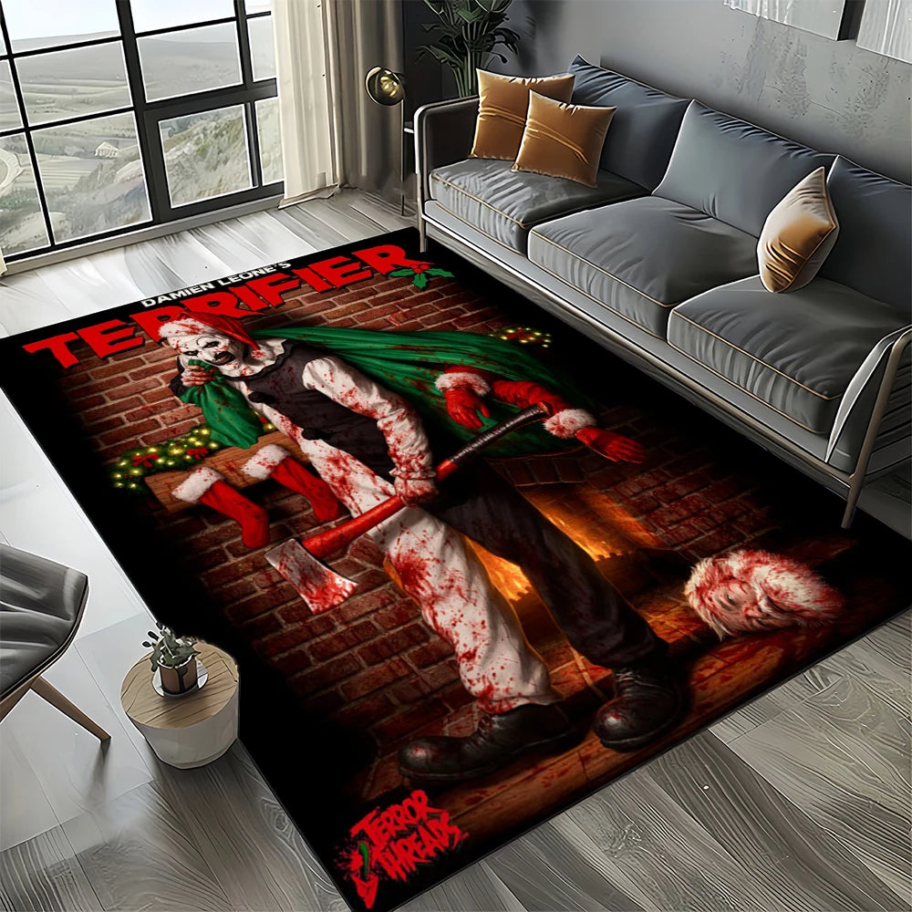 27 Style Terrifier Horror Movie Halloween Gift Area Rug Carpet for Living Room Bedroom Home Decor,kids Non-slip for Sofa Doormat