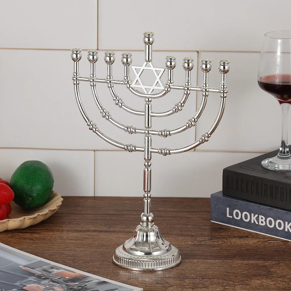 Ner Mitzvah Hanukkah Menorah Candle Holder Desktop Decoration Home Decor