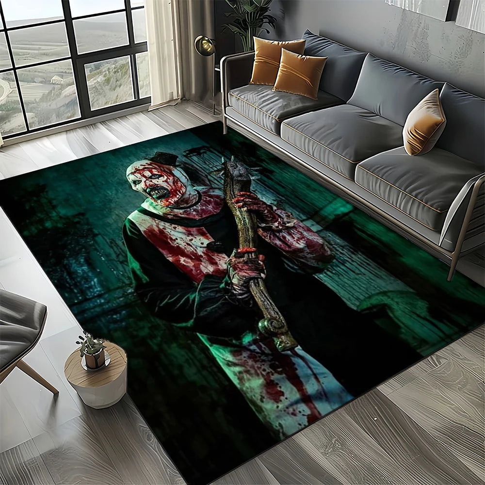 27 Style Terrifier Horror Movie Halloween Gift Area Rug Carpet for Living Room Bedroom Home Decor,kids Non-slip for Sofa Doormat