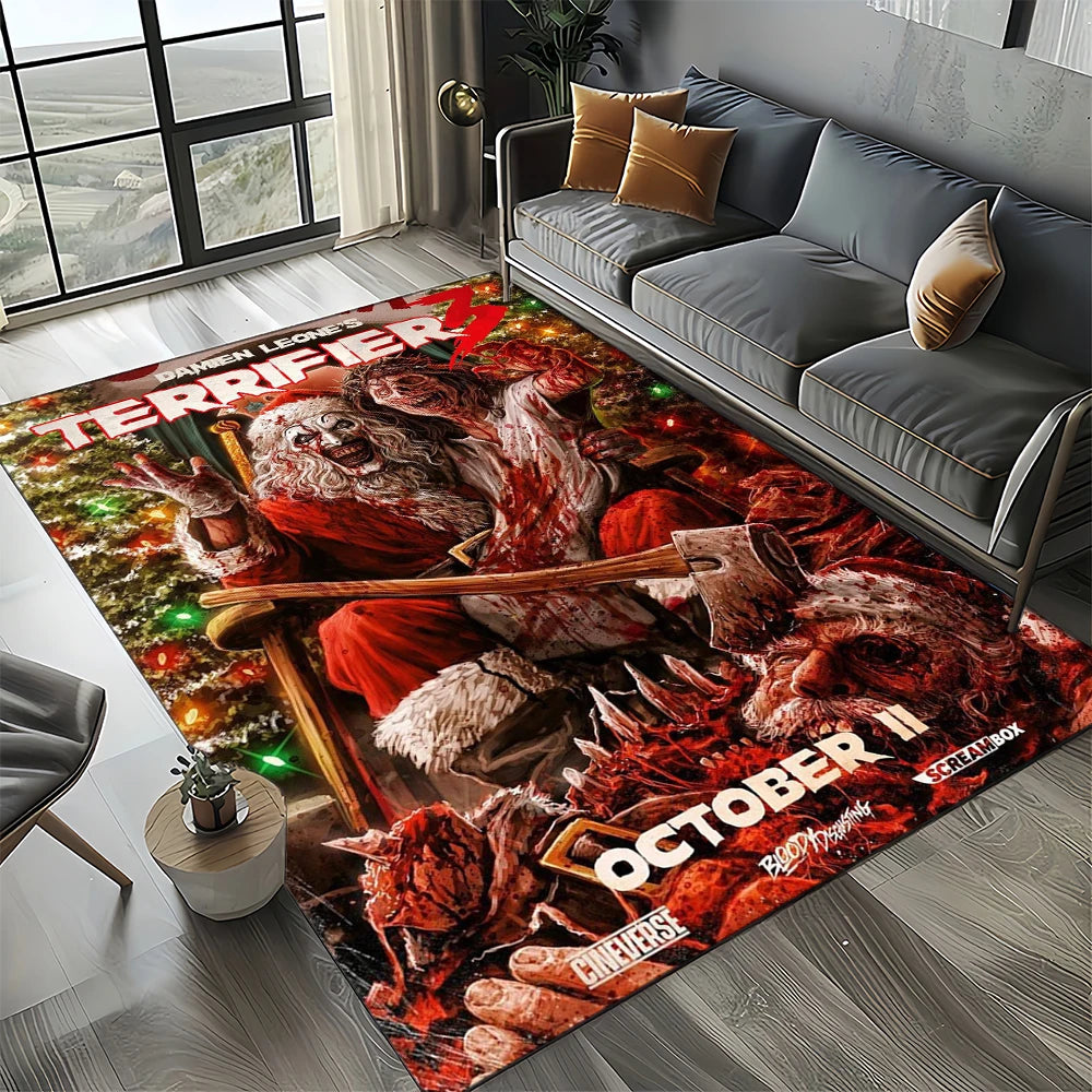 27 Style Terrifier Horror Movie Halloween Gift Area Rug Carpet for Living Room Bedroom Home Decor,kids Non-slip for Sofa Doormat