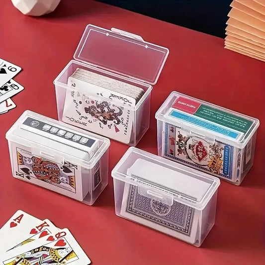 1/3/4pcs Playing Card Box, Clear Deck Case, Two Poker Images Can Be Placed (NO Cards) Christmas Gift