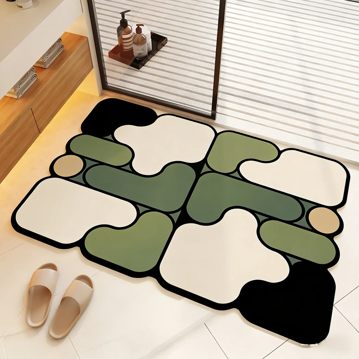 Square diatomaceous earth bathroom mat non-slip toilet mat door mat household foot mat
