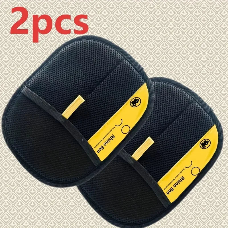 Upgrade Edition Large Pet Static Hair Removal Gloves - Black Polypropylene Cat Grooming Gloves with Yellow Accents