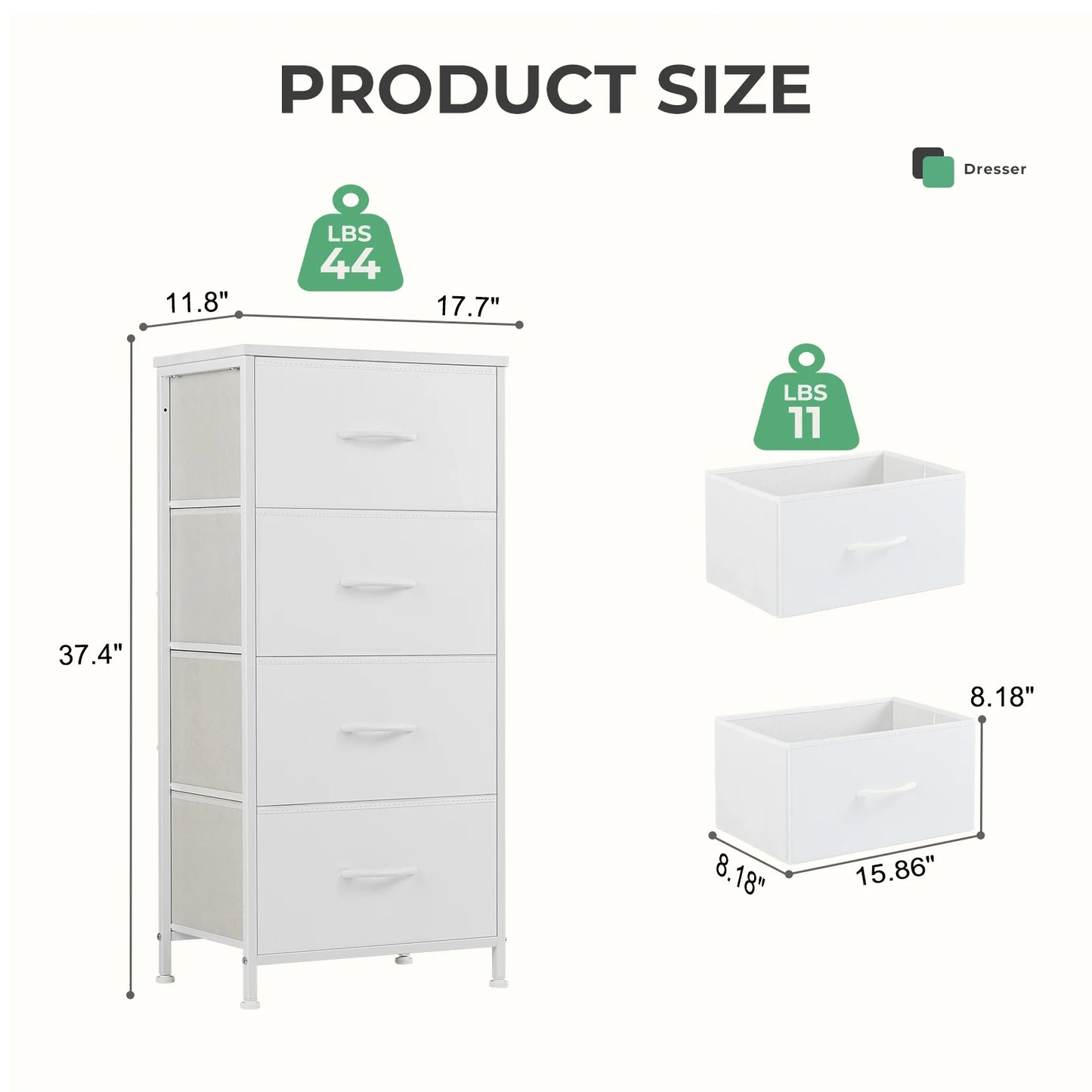 MCQ Living Room 4 Drawers Fabric Cabinet Beside Nightstand Dresser Tables Storage Closet Chest Clothes Display Of Furniture