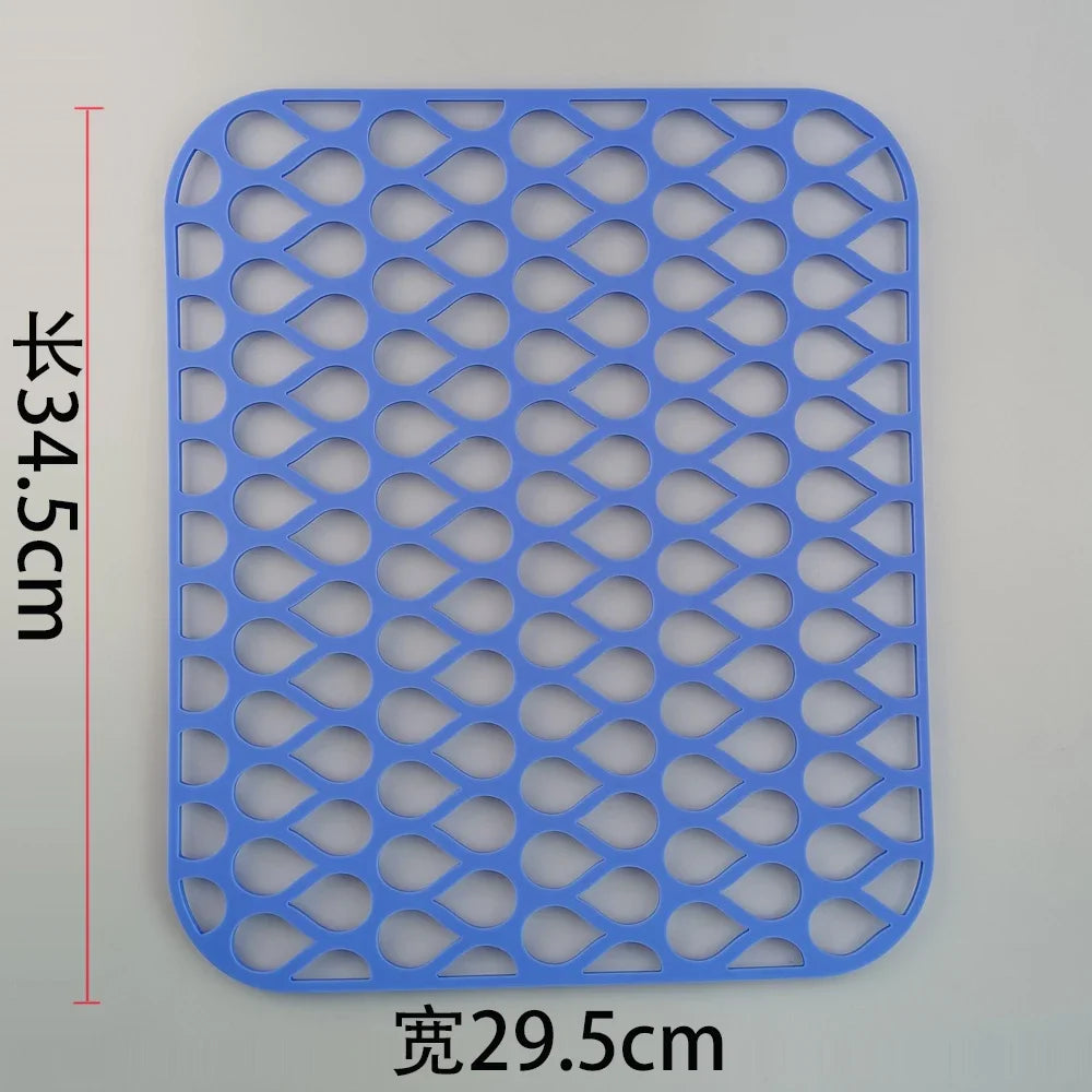 Multifunctional Silicone Sink Mat Insulation Pad Kitchen Drainer Bottom Protection Anti-scratch Slip Anti-splash Filter Mesh
