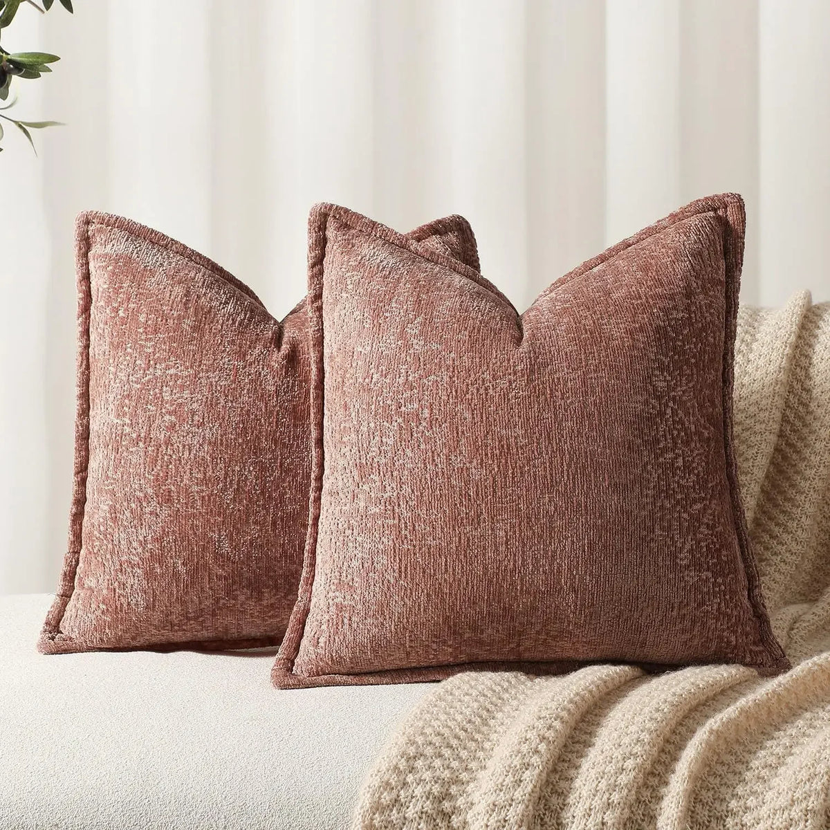 Ins Nordic Cushion Cover Thickened Chenille Throw Pillow Covers Green Decorative 45x45/50x50/65X65cm Sofa Bed Living Room Decor