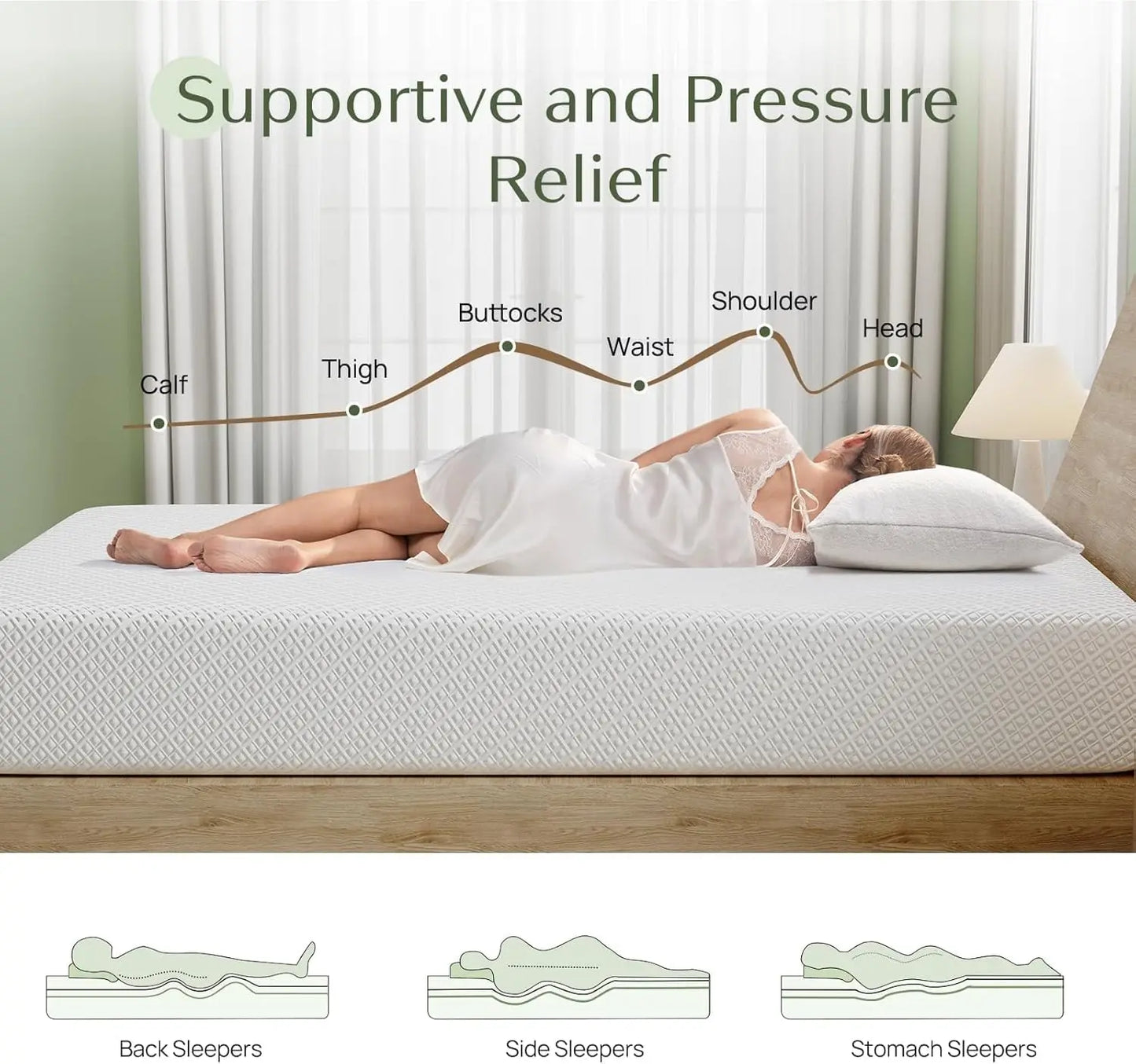 Twin Size Mattress 6 Inch Gel Memory Foam Mattress in a Box Fiberglass Free Breathable for Cooler Sleep Supportive Pressure Reli
