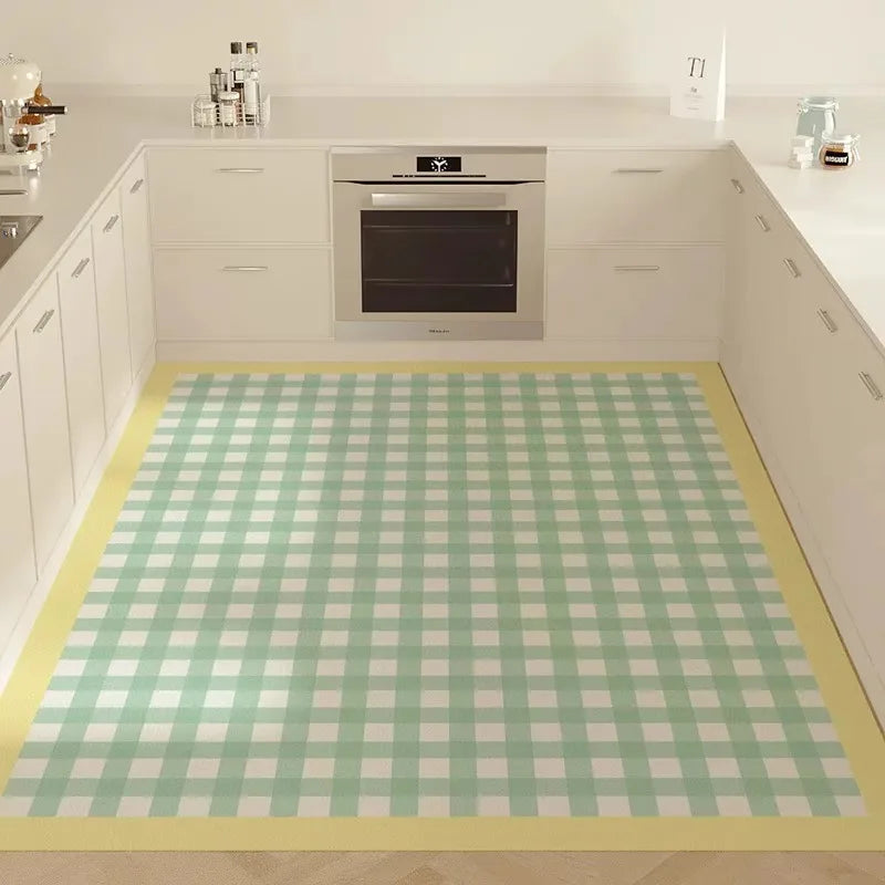 Kitchen Floor Mat PVC Leather Foot Mats Waterproof Non-slip Carpet Oil-proof Dirt-resistant Rug Home Decoration Rugs