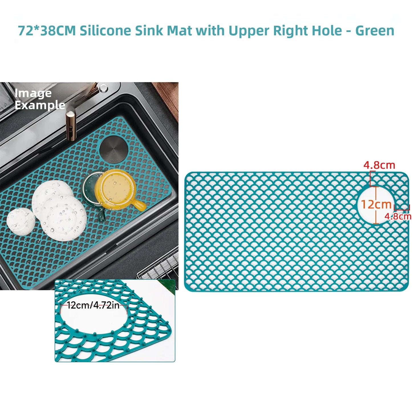 Kitchen Sink Silicone Mat Anti-Scratch Honeycomb Pad Dishwashing Basin Hollow Bottom Draining Pad Non-Slip Sink Mat