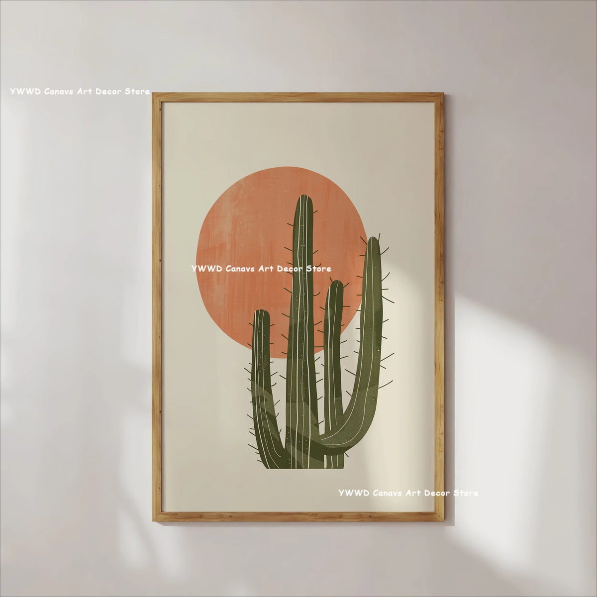Bohemian Cactus Desert Canvas Poster Mexico Smallest Architectural Artwork Western Plant Wall Art Print for Modern Home Decor