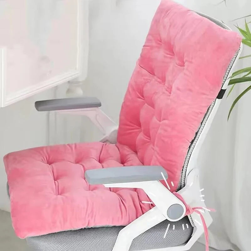 Modern Style Office Integrated Backrest Cushion Solid Color Thicken Student Dormitory Sedentary ChairMat Home Chair Back Cushion
