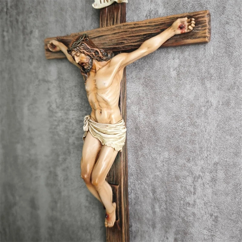 Easter Cross Resin Figurine Home Office Desktop Decoration Religious Holiday Ornament Gift Tabletop Art Sculpture For Christian