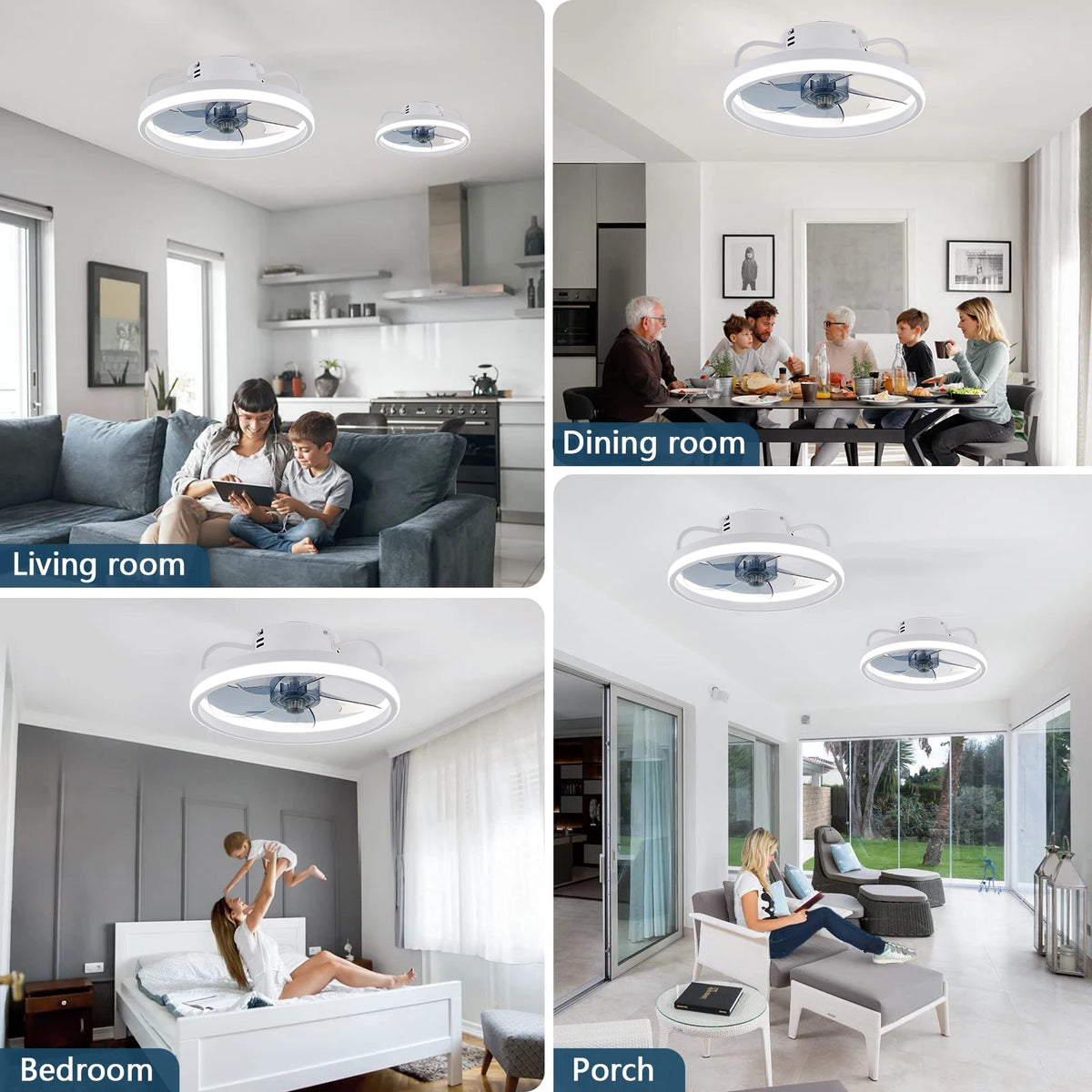 Ceiling Fans With Remote Control and Light LED Lamp Fan Smart Silent Ceiling Fans For Bedroom Living Room Decor Ceiling Lamp