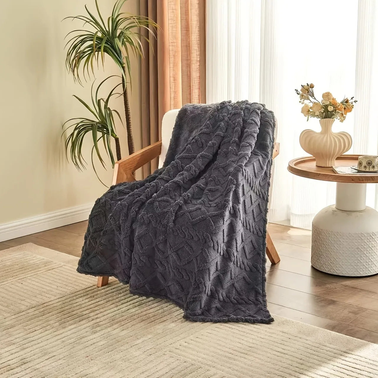 Lamb Fleece Blanket Comfortable Soft Plush Thick Warm Blanket Soft Warm Plush Air Conditioning Blanket Flannel Throw Blanket