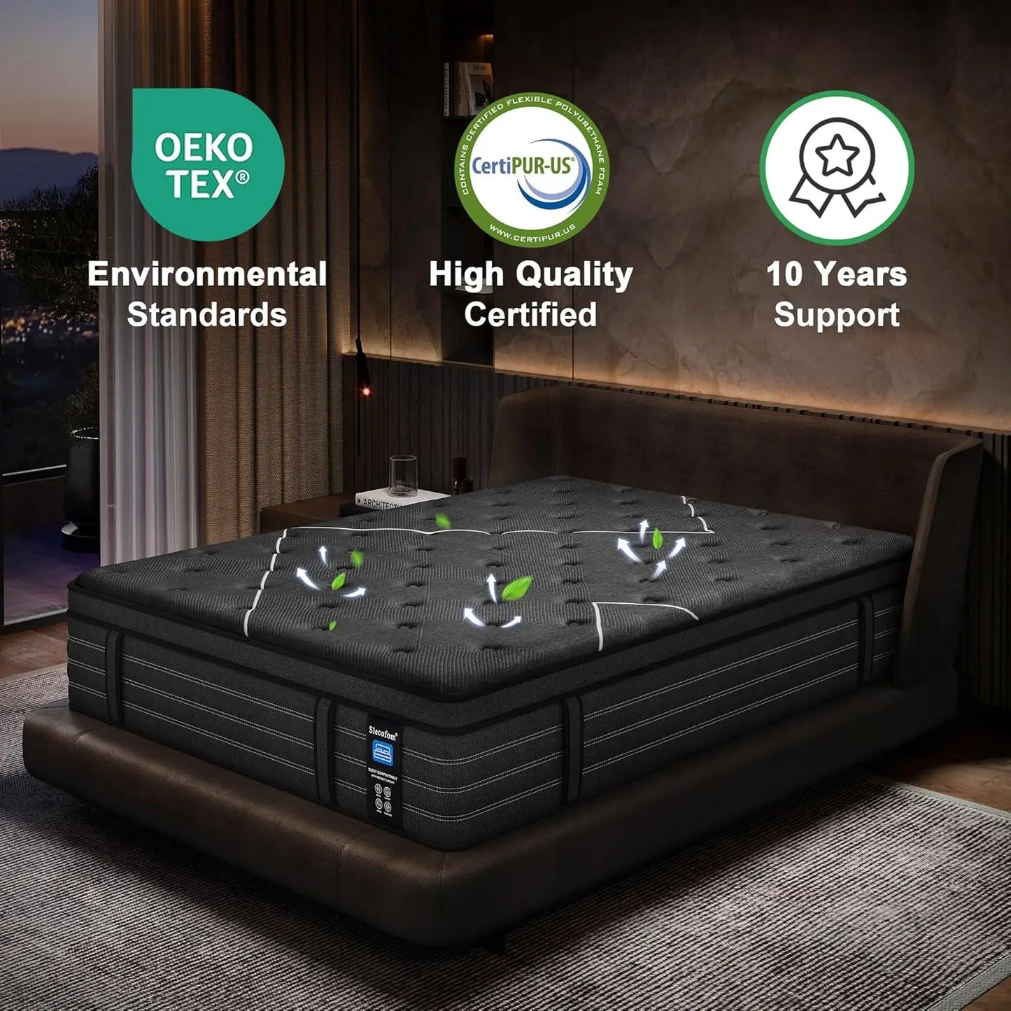 Extra Firm King Mattress, 14 Inch King Size Mattress,Luxurious Memroy Foam Hybrid Extra Lumbar Support, Back Pain, Customized