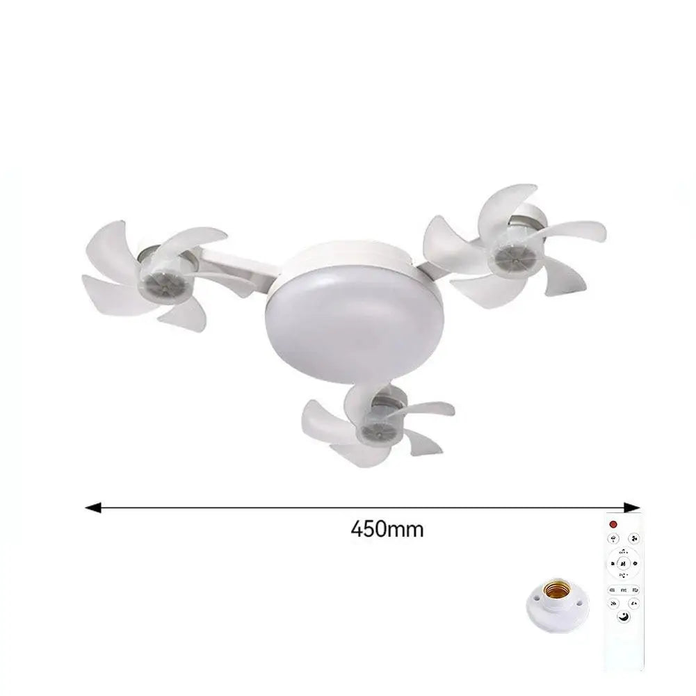 LED Drone Style Ceiling Fan Light E27 Base Silent Brushless Motor Remote Control Three Speed Dimming forBedroom Dining Room Home