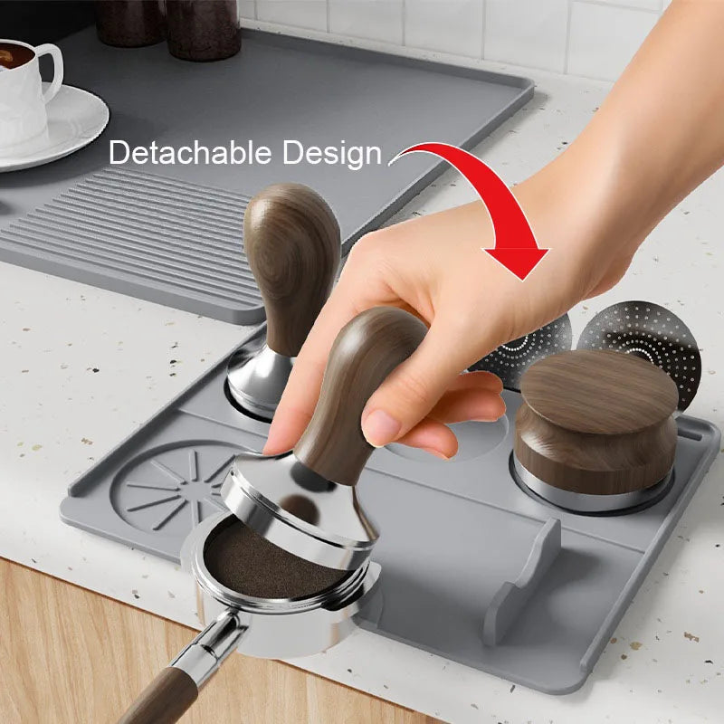 Silicone Coffee Mat Tamper Pad Heat Resistant Coffee Countertop Protector Anti-spill Under Coffee Maker Espresso Machine Pad