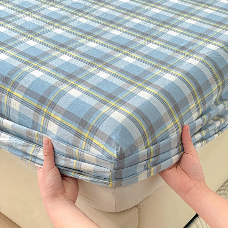 Pure Cotton Fitted Sheet Adults Kids Room Bedsheets Single/Twin/Queen/King Size Bed Cover Soft Mattress Protector