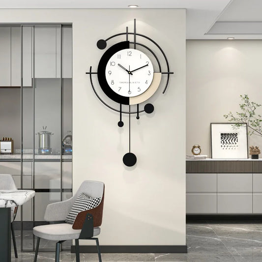 Modern Simple Wall Clock Living Room Silent Luxury Creative Metal Casing Groot Nordic Bedroom Wall Clocks Gift Ideas Home Decor