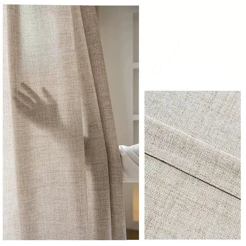 3 Colors Linen Like Semi Shading Beige Grey Cream White Tulle Living Room Flax Sheer Curtains for Bedroom Window S Folds Drapes