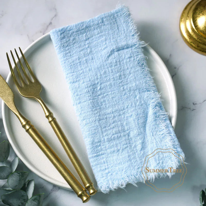 10pcs Napkins 41x41cm Cotton Cloth Gauze Retro Burr Rustic Towel Dining Place Mats Wedding Party Linen Fabric Table Decoration