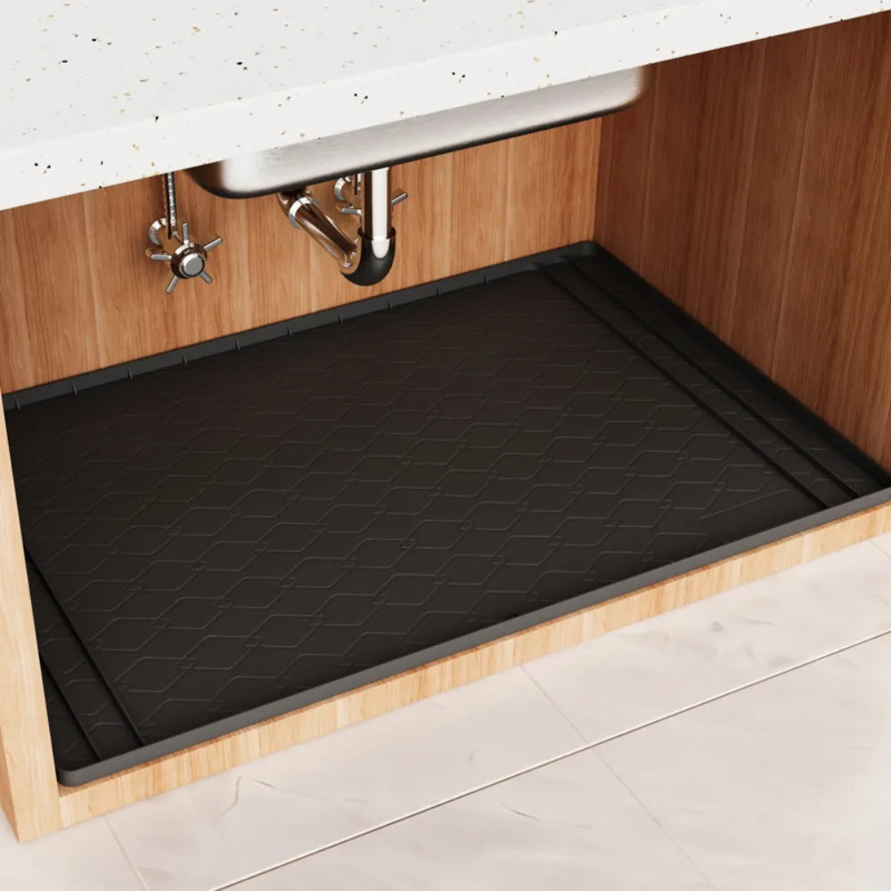 Fashion Sink Mat Cabinet Mat Silicone, Anti-fouling and Waterproof Cabinet Protective Mat Bathroom Cabinet Tray