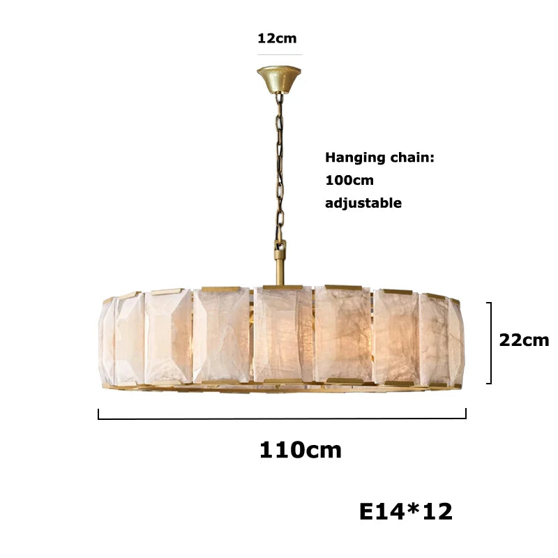 American Alabaster Pendant Chandelier Light for Living Room Dining Room Lustre Suspension Luminaire Lamp For Kitchen Island
