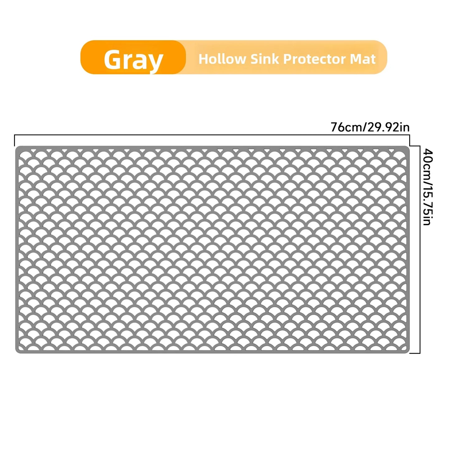 Kitchen Sink Silicone Mat Anti-Scratch Honeycomb Pad Dishwashing Basin Hollow Bottom Draining Pad Non-Slip Sink Mat