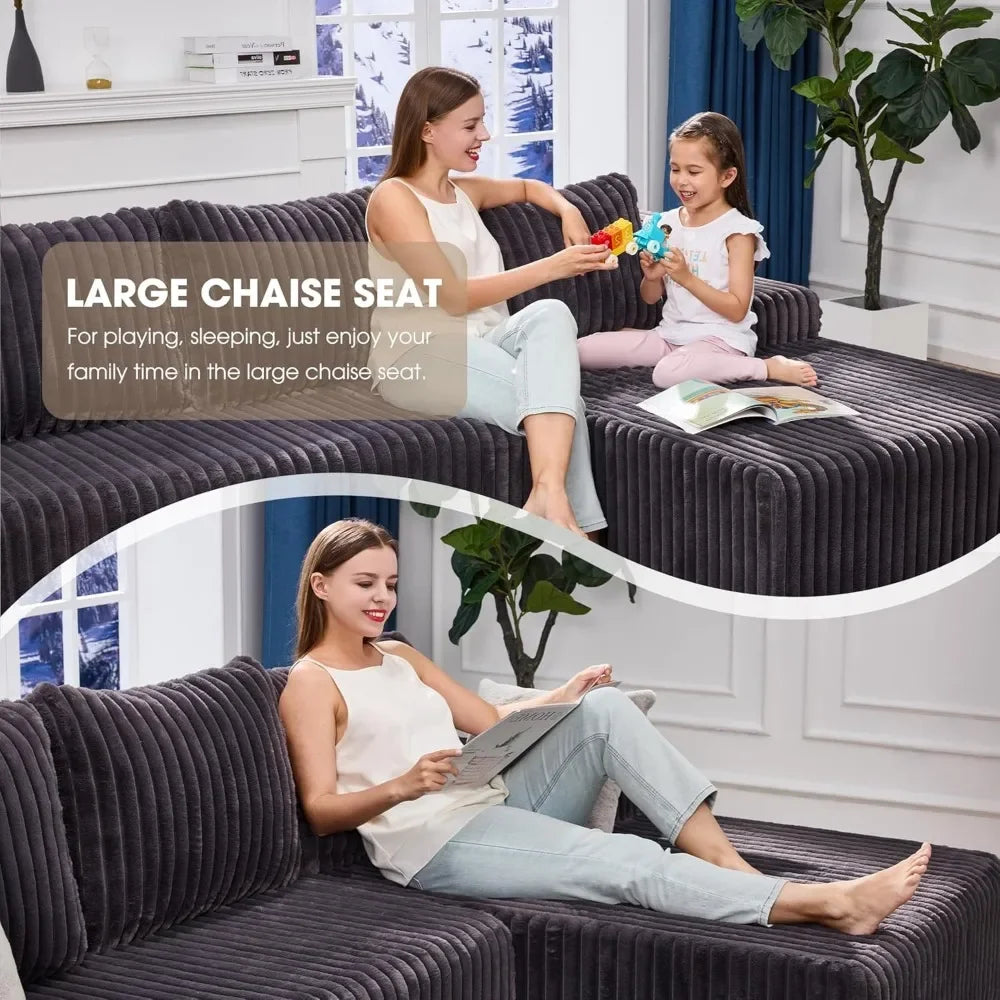 Cloud Modular Sectional Sofa Couch L-Shape Memory Foam Oversize Chaise Living Room Furniture Set Customized