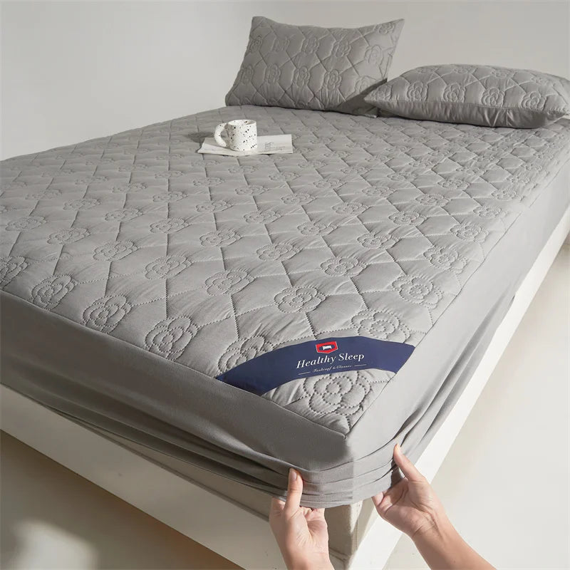 1pc Waterproof Mattress Protector (no Pillowcases), Soft and Breathable Fitted Sheet with Deep Pocket for Single or Double Bed