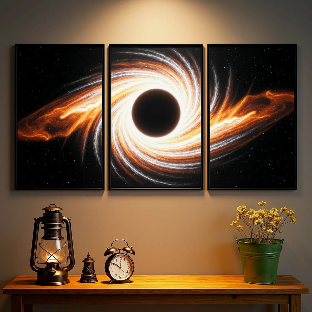 Cool Black Hole Painting Calligraphy Cotton Canvas Wall Art Poster - Aesthetic Painting for Living Room Bedroom Home Decor