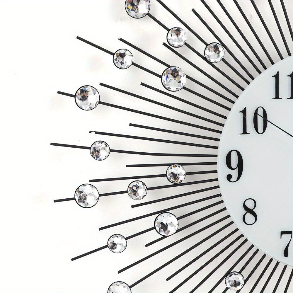 3D Peacock Feather Design Wall Clock | 23.62" Round Glass Mirror Surface | Non-Fading Metal Frame | Quartz Movement | Elegant Home Decor for Living Room