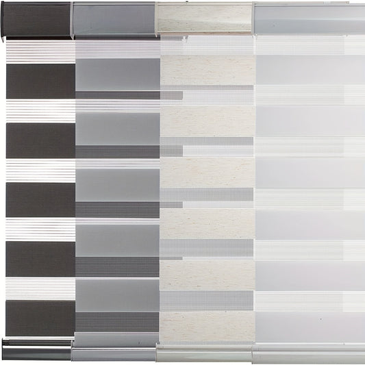 1-Panel Cordless Zebra Blinds for Windows - -Free Roller Shades with Dual Layer Light Filtering & Room Darkening, Sheer Panels Suitable for Bedroom, Room, - Installation, & Pet (Window Width W** X H**)