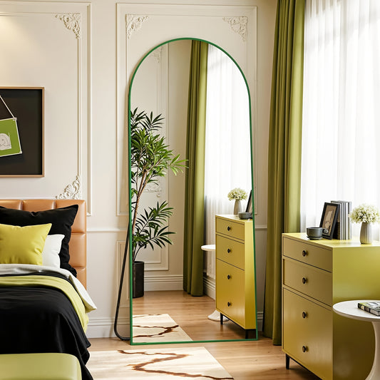 Ladynow 58"x18" Arched Full-Length Floor Mirror with Stand - Freestanding Full Body Mirror with Moisture-Resistant Glass, Sturdy Metal Frame & Classic Vertical Design for Bedroom, Living Room - Space-Saving Modern Home Decor