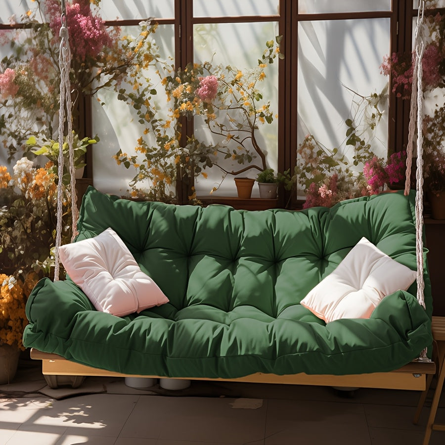 Extra Large 60x40 Inch Outdoor Swing Cushion with Backrest - Heavy-Duty Waterproof Bench Cushion for Porch, Patio, Garden - Thickened 4-Inch, All-Weather Fiber with Tie Fasteners - Compatible with Swings, Benches, Sofas - Mul