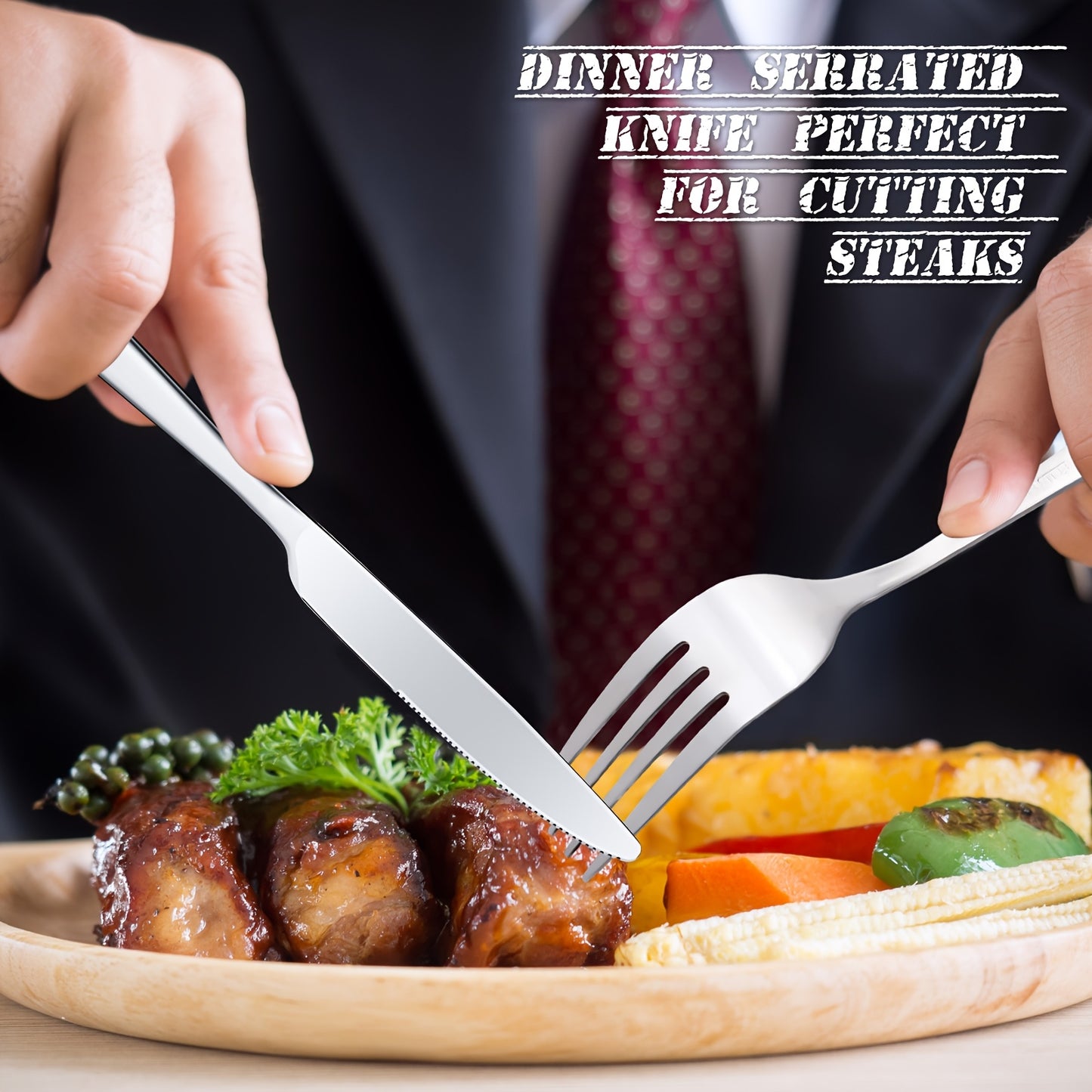 [Stainless Steel Silverware] Party Packs 200pcs Forks and Knives Stainless Steel Forks Silverware Set Include 100 Dinner Forks and 100 Knives Flatware Set Tableware Cutlery Set for Home Restaurant Mirror Polished Dishwasher S