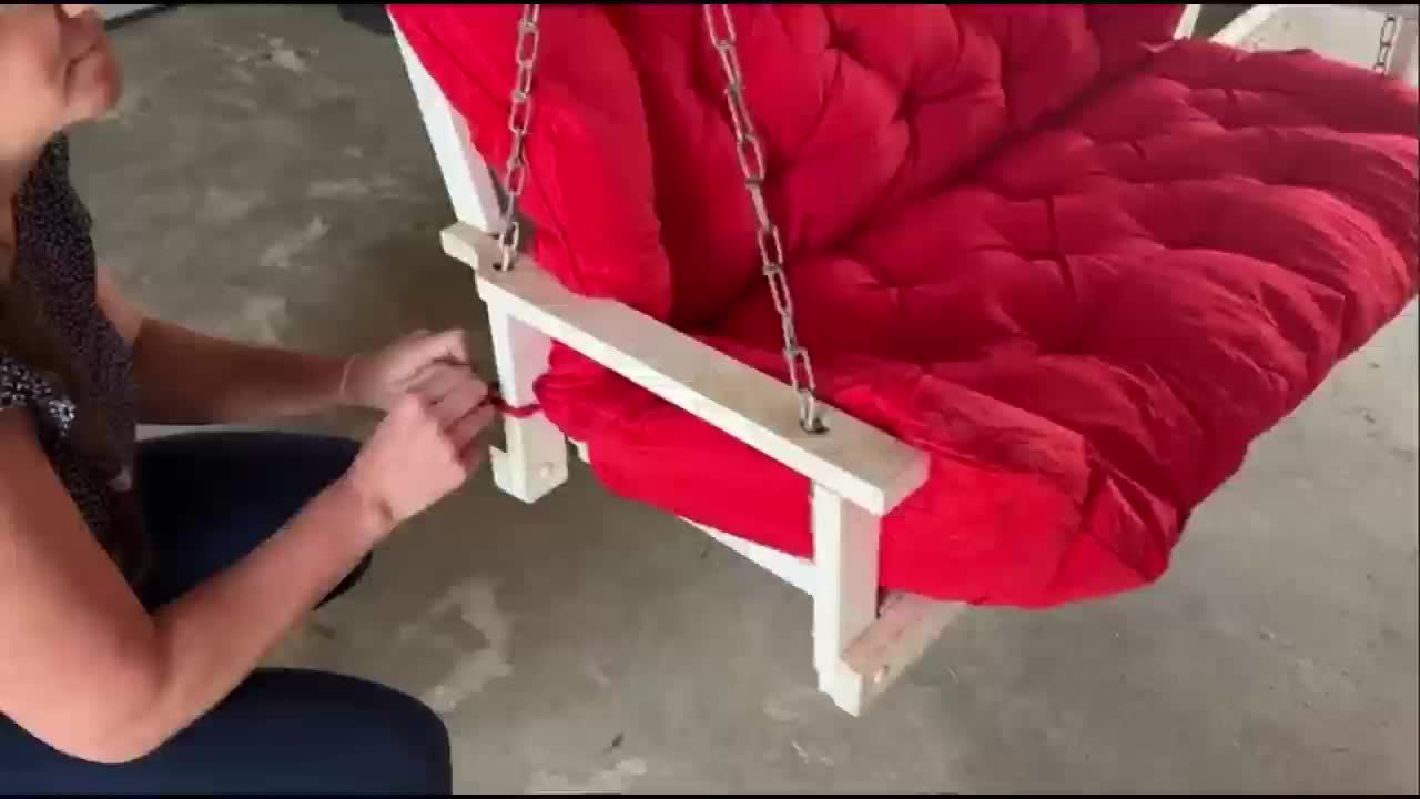 Extra Large 60x40 Inch Outdoor Swing Cushion with Backrest - Heavy-Duty Waterproof Bench Cushion for Porch, Patio, Garden - Thickened 4-Inch, All-Weather Fiber with Tie Fasteners - Compatible with Swings, Benches, Sofas - Mul