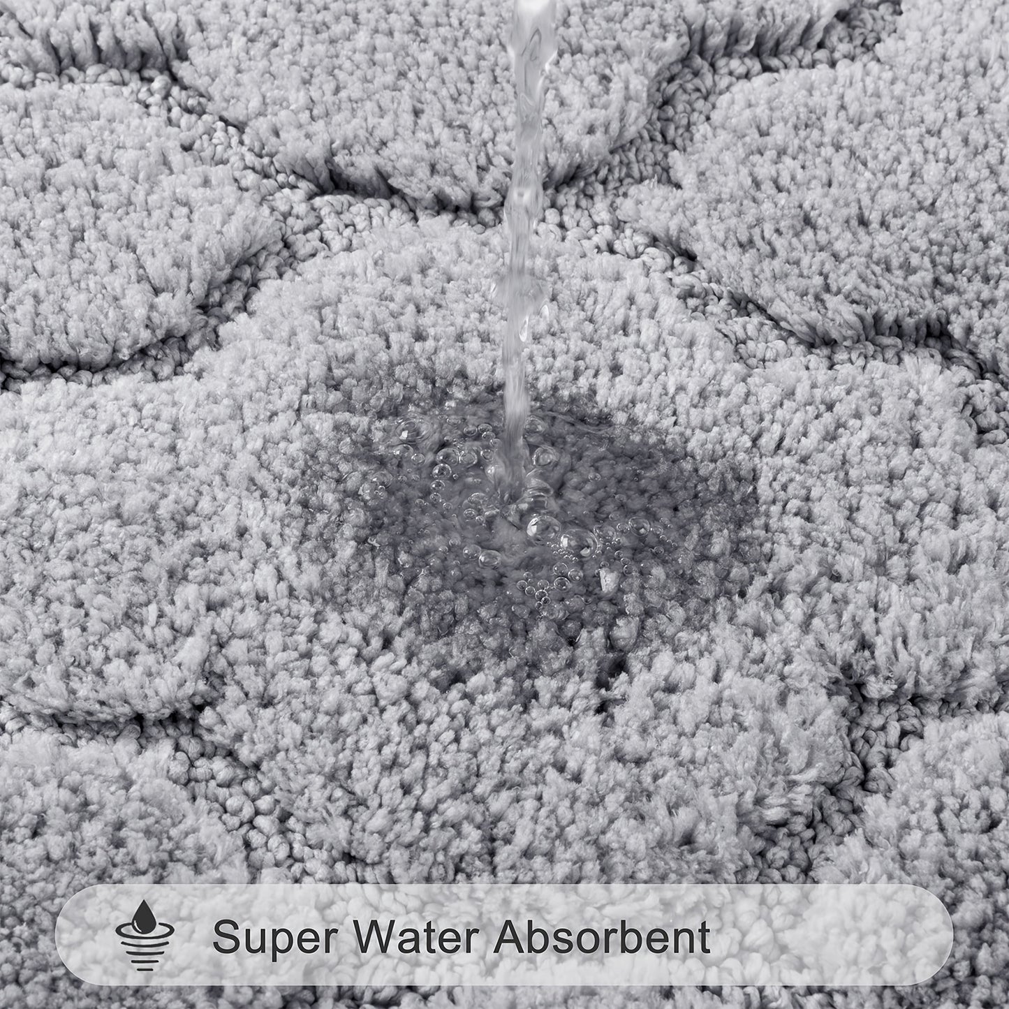 Microfiber Bath Mat Non Slip Shaggy Bathroom Rug Set 3pcs Bathroom Mat Set Super Absorbent Bath Mats for Bathroom Washable Quick-Dry Bathroom Rugs for Floor, Tub And Shower, Home Decor