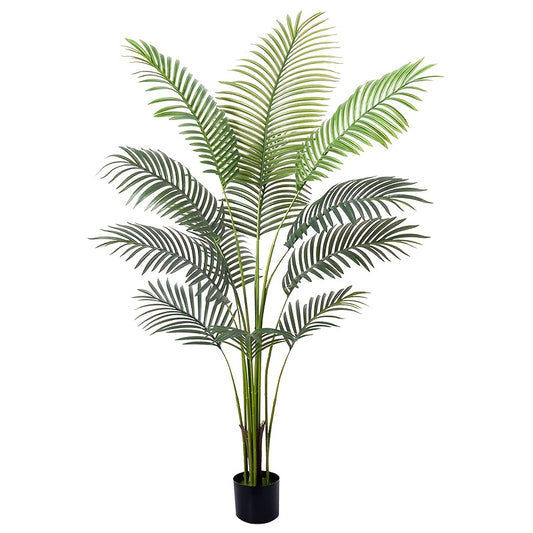 1 Pack 5.2-5.9 FT Artificial Palm Plant Faux Plant, Fake Palm Tree With Green Leaves And Sturdy Pot For Indoor And Outdoor Modern Decoration Perfect Housewarming Gift Outdoor Decoration, Holiday Decoration Christmas Decoratio