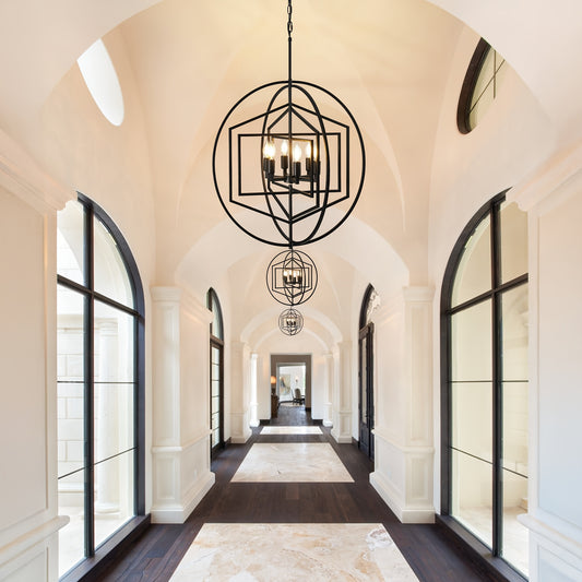 25.78" Geometric Chandelier Modern 6-Light Fixture Pendant Lighting